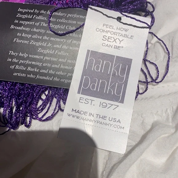 Rare NWT Hanky Panky after midnight purple tassel & lace bralette - Picture 10 of 13